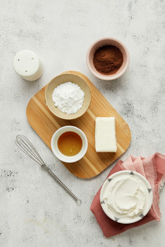 Easy Chocolate Cream Cheese Frosting ingredients