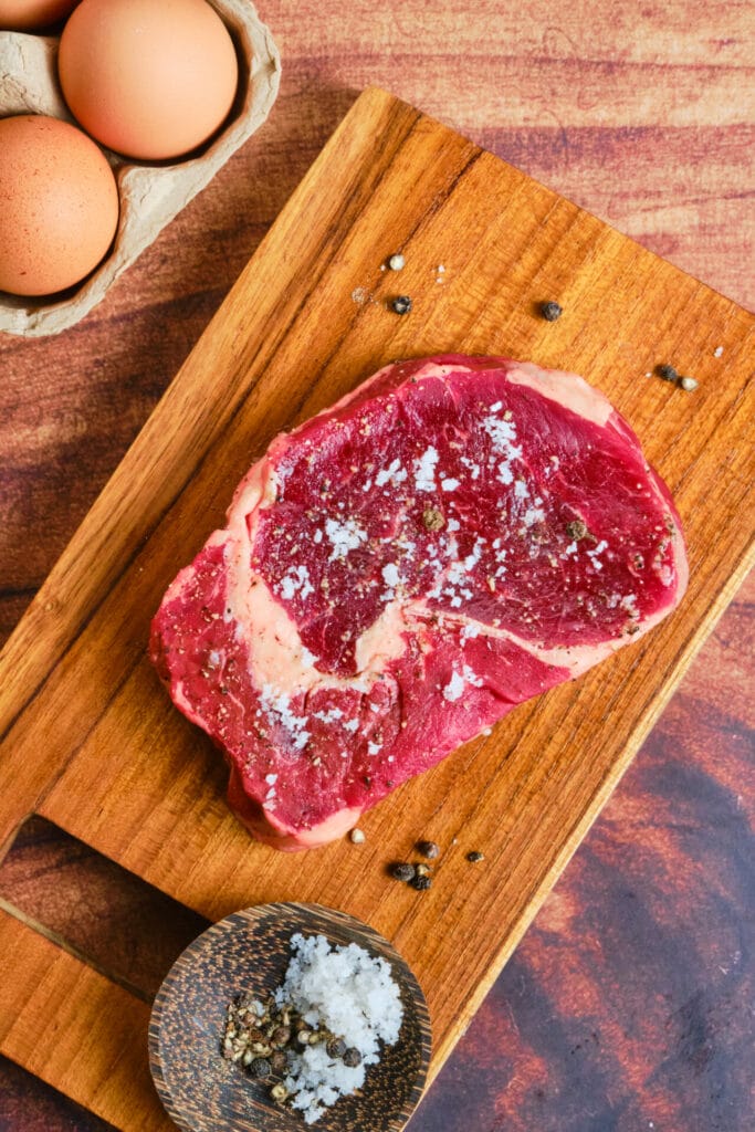 Steak and Eggs Recipe steps top shot