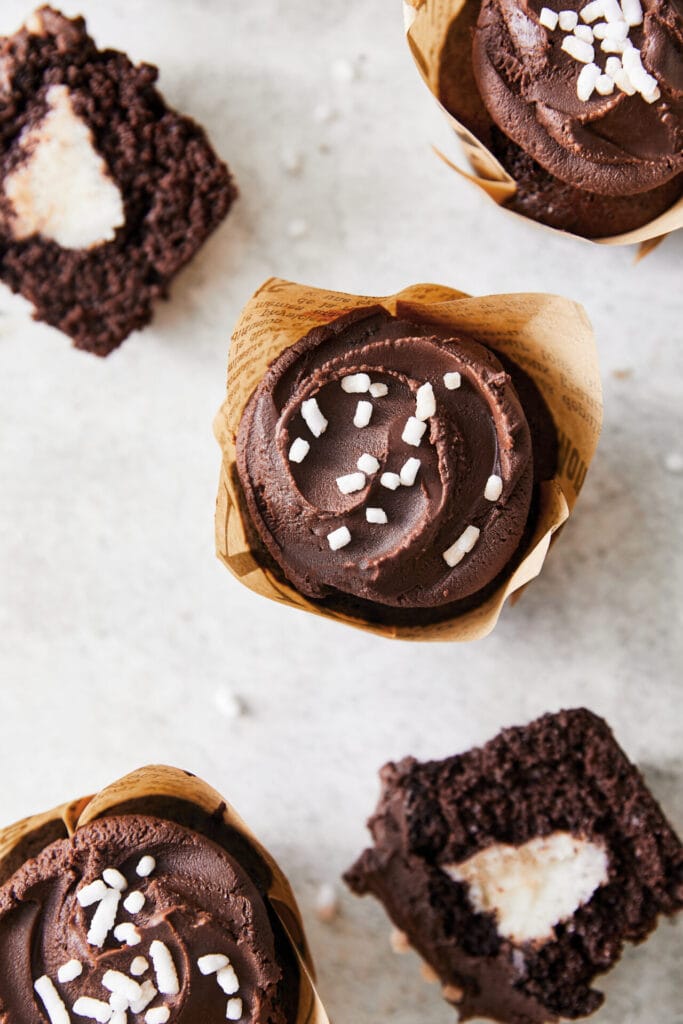 Cream-Filled Chocolate Cupcakes