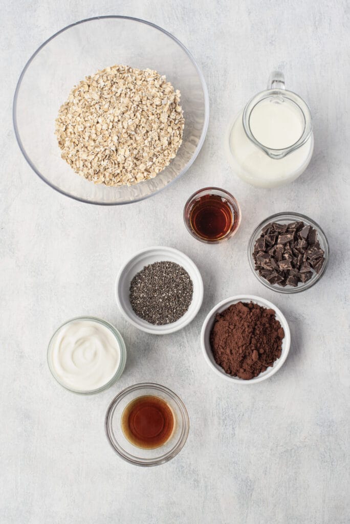 Chocolate Overnight Oats Ingredients